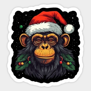 Monkey Christmas Sticker